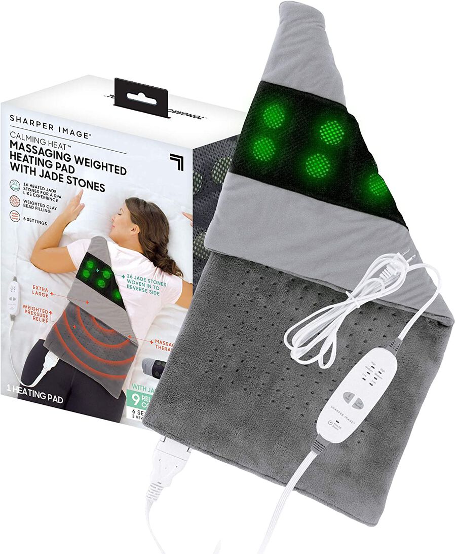 Sharper Image® Calming Heat, Jade Stone Massaging Weighted Heating Pad